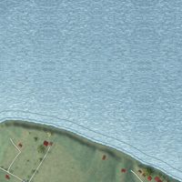 Second close-up of the map of Scotland, Virginia print showing more streets and buildings