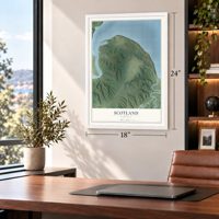 Scotland, Virginia map, 18 x 24 inch print in a white frame in a home office
