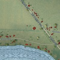 Second close-up of the map of Scott, Arkansas print showing more streets and buildings