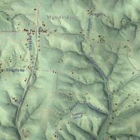 Second close-up of the map of Scott, Crawford County, Wisconsin print showing more streets and buildings