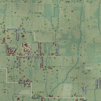 Second close-up of the map of Scott, Louisiana print showing more streets and buildings