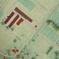 Second close-up of the map of Scott, Mississippi print showing more streets and buildings