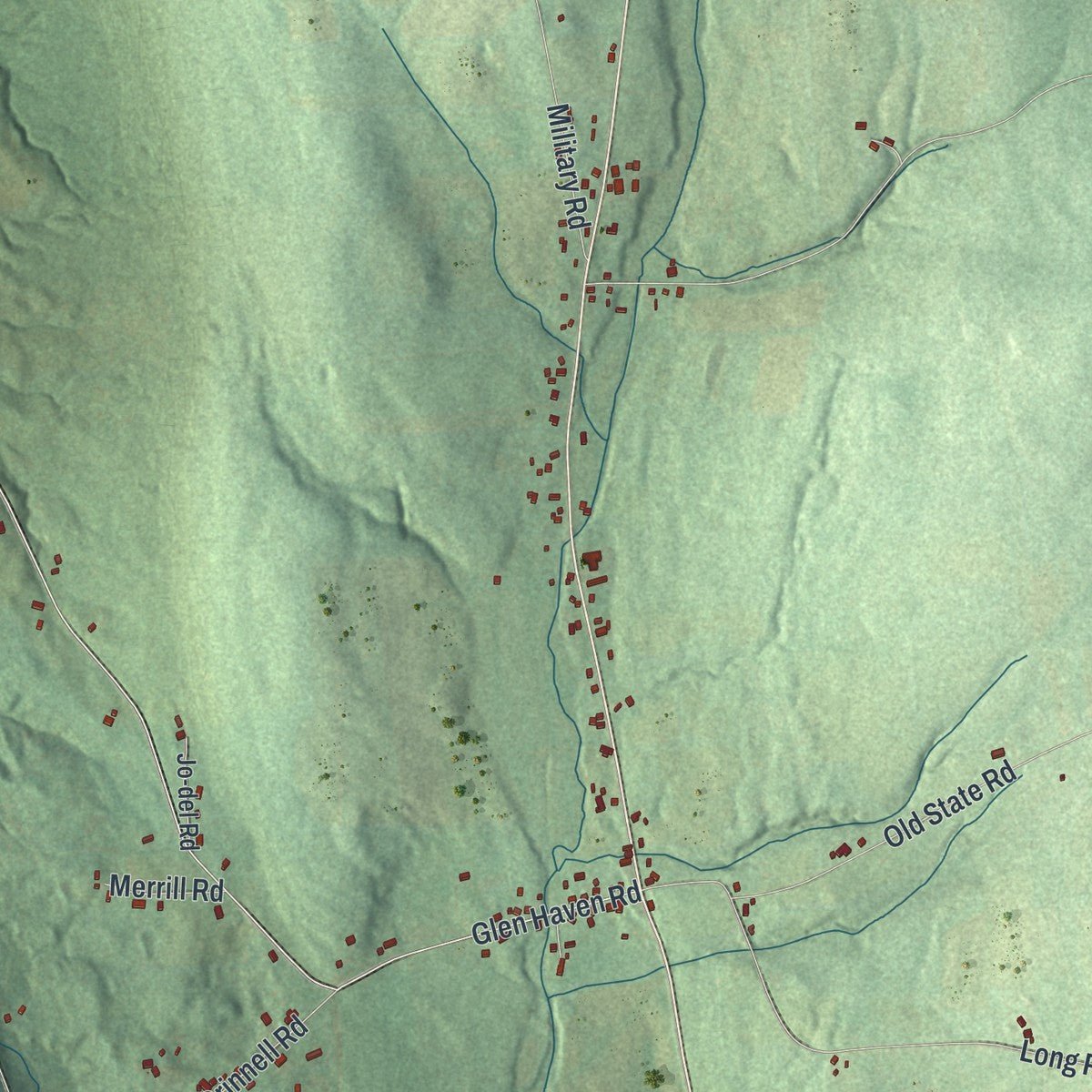 Second close-up of the map of Scott, New York print showing more streets and buildings