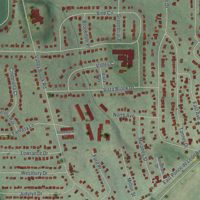 Second close-up of the map of Scottdale, Georgia print showing more streets and buildings