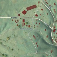 Second close-up of the map of Scottsville, Virginia print showing more streets and buildings