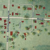 Second close-up of the map of Scranton, Arkansas print showing more streets and buildings