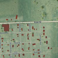 Second close-up of the map of Scranton, Kansas print showing more streets and buildings