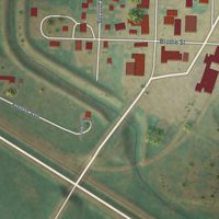 Second close-up of the map of Scranton, North Dakota print showing more streets and buildings