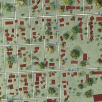 Second close-up of the map of Scribner, Nebraska print showing more streets and buildings