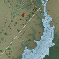Second close-up of the map of Scurry, Texas print showing more streets and buildings