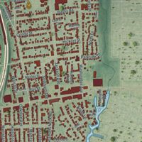 Second close-up of the map of Seaford, New York print showing more streets and buildings