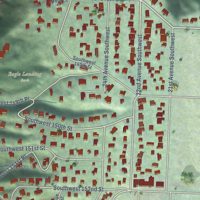Second close-up of the map of Seahurst, Washington print showing more streets and buildings