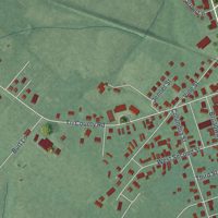 Second close-up of the map of Seaman, Ohio print showing more streets and buildings