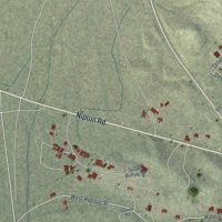Second close-up of the map of Searchlight, Nevada print showing more streets and buildings