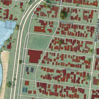 Second close-up of the map of Seaside Heights, New Jersey print showing more streets and buildings