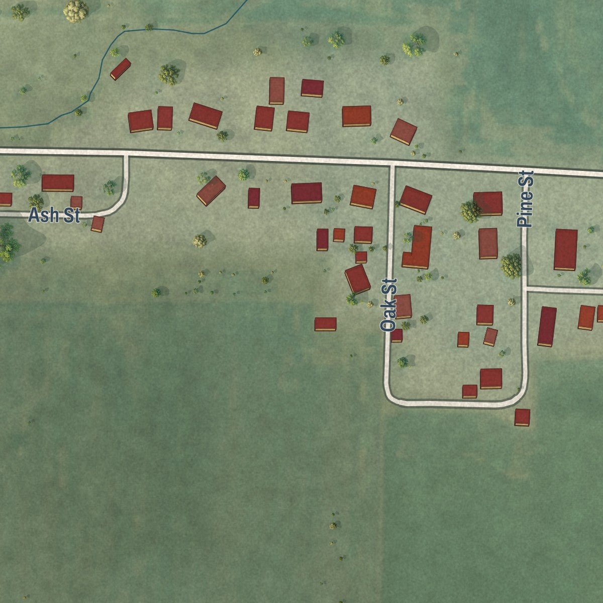 Second close-up of the map of Seaton, Illinois print showing more streets and buildings