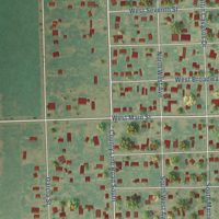 Second close-up of the map of Sebastian, Texas print showing more streets and buildings