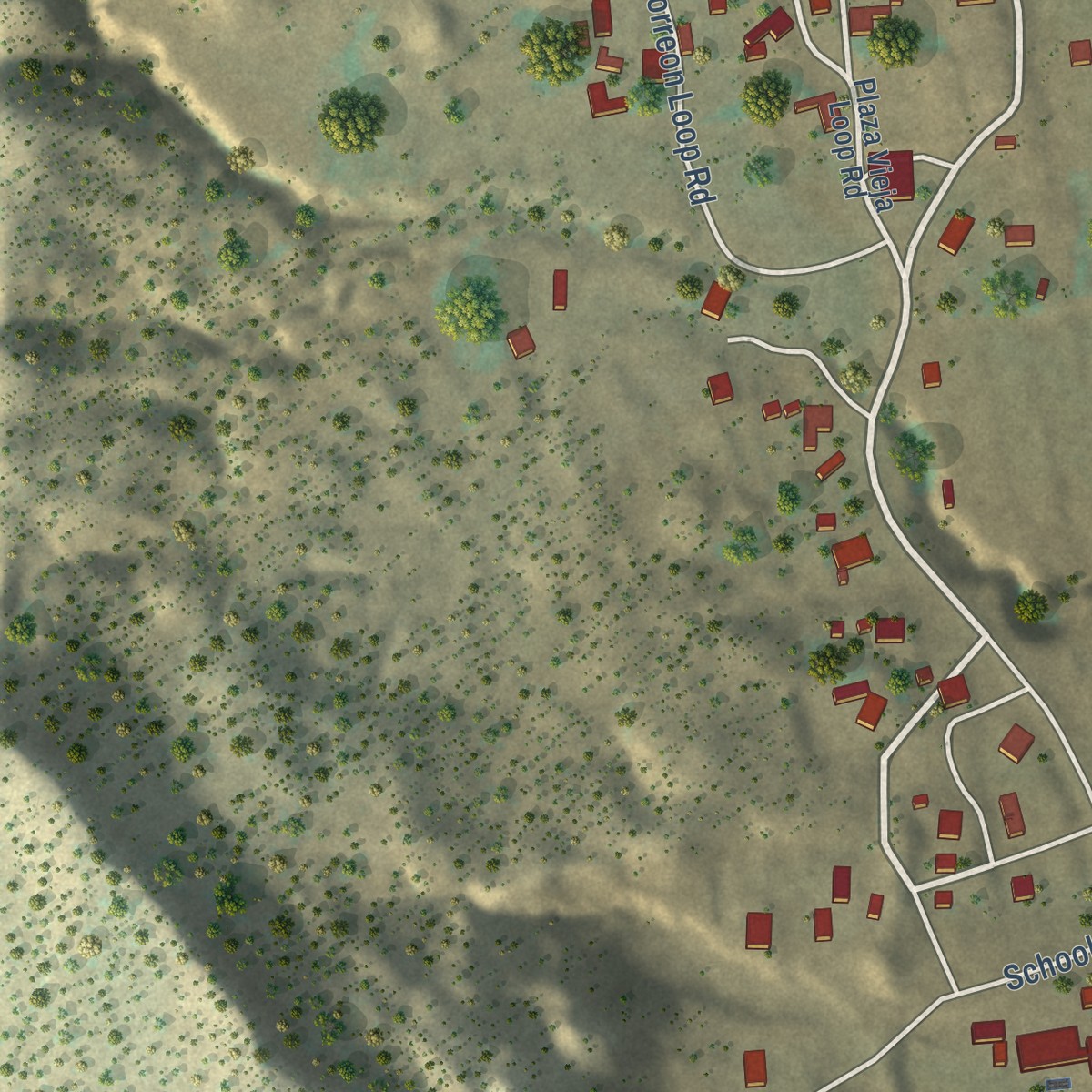 Second close-up of the map of Seboyeta, New Mexico print showing more streets and buildings