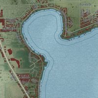 Second close-up of the map of Sebring, Florida print showing more streets and buildings