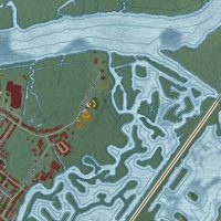 Second close-up of the map of Secaucus, New Jersey print showing more streets and buildings