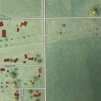 Second close-up of the map of Secor, Illinois print showing more streets and buildings