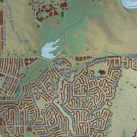 Second close-up of the map of Security-Widefield, Colorado print showing more streets and buildings