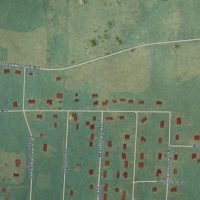 Second close-up of the map of Sedalia, North Carolina print showing more streets and buildings