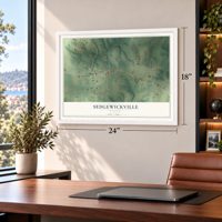 Sedgewickville, Missouri map, 18 x 24 inch print in a white frame in a home office