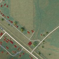 Second close-up of the map of Sedgwick, Arkansas print showing more streets and buildings