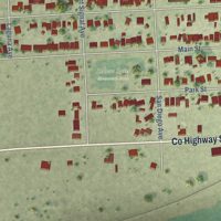 Second close-up of the map of Seeley, California print showing more streets and buildings
