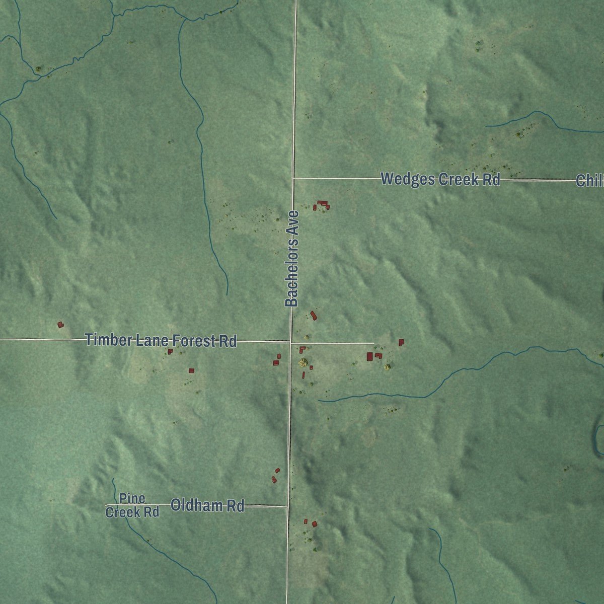 Second close-up of the map of Seif, Wisconsin print showing more streets and buildings