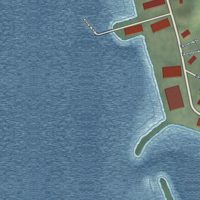 Second close-up of the map of Seldovia, Alaska print showing more streets and buildings