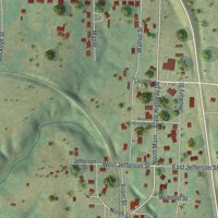 Second close-up of the map of Seligman, Missouri print showing more streets and buildings