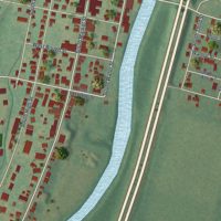 Second close-up of the map of Selinsgrove, Pennsylvania print showing more streets and buildings