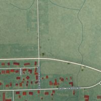 Second close-up of the map of Selma, Indiana print showing more streets and buildings