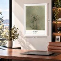 Selman, Oklahoma map, 18 x 24 inch print in a white frame in a home office