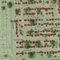 Second close-up of the map of Seminole Manor, Florida print showing more streets and buildings