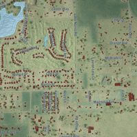 Second close-up of the map of Seminole Springs, Florida print showing more streets and buildings