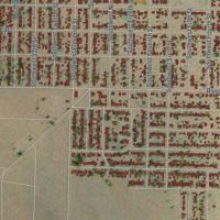 Second close-up of the map of Seminole, Texas print showing more streets and buildings