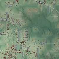 Second close-up of the map of Semmes, Alabama print showing more streets and buildings