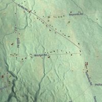 Second close-up of the map of Sempronius, New York print showing more streets and buildings