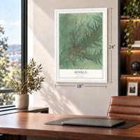 Seneca, Missouri map, 18 x 24 inch print in a white frame in a home office