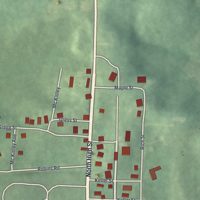 Second close-up of the map of Senecaville, Ohio print showing more streets and buildings