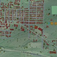 Second close-up of the map of Sequim, Washington print showing more streets and buildings