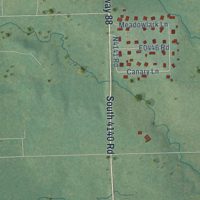 Second close-up of the map of Sequoyah, Oklahoma print showing more streets and buildings