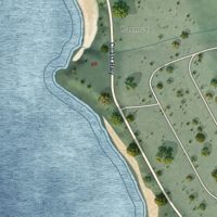 Second close-up of the map of Sereno del Mar, California print showing more streets and buildings