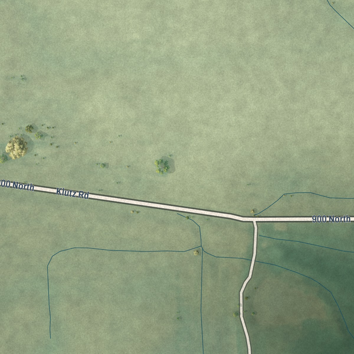 Second close-up of the map of Servia, Indiana print showing more streets and buildings