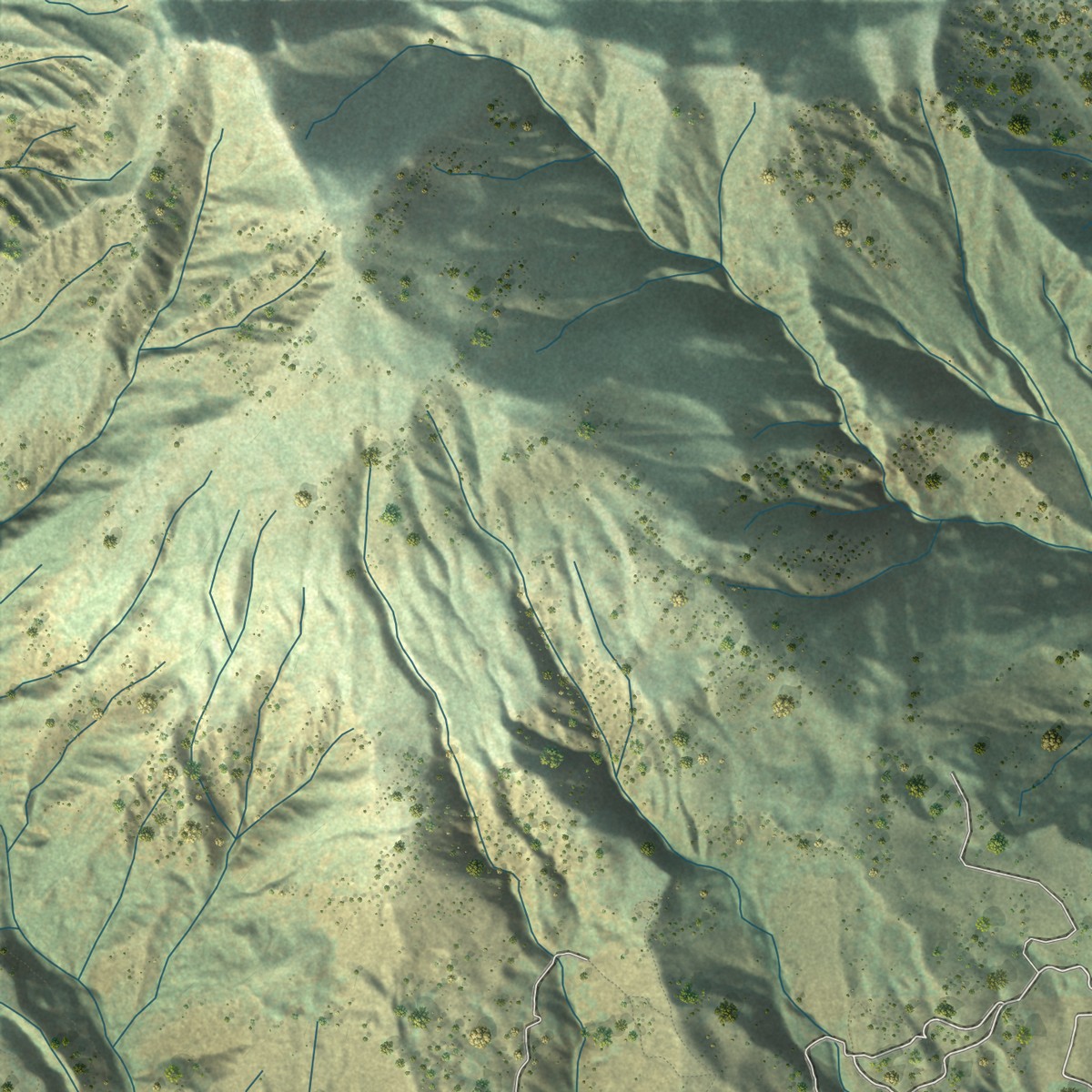 Second close-up of the map of Sespe, California print showing more streets and buildings