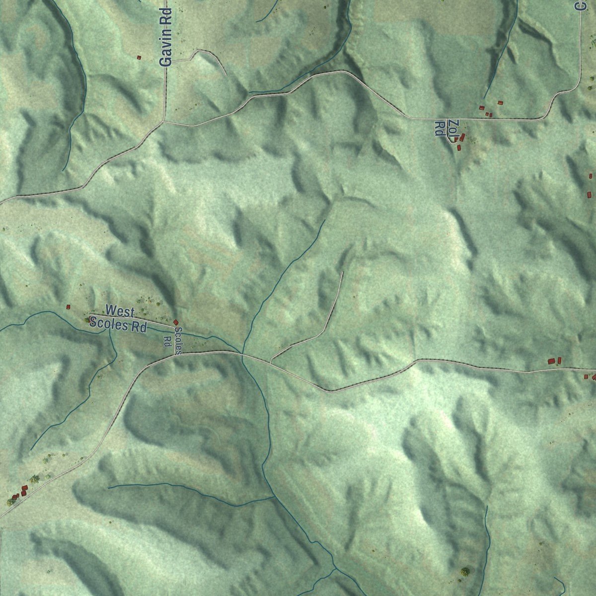 Second close-up of the map of Seven Mile Creek, Wisconsin print showing more streets and buildings