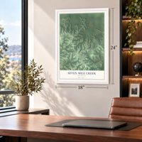 Seven Mile Creek, Wisconsin map, 18 x 24 inch print in a white frame in a home office